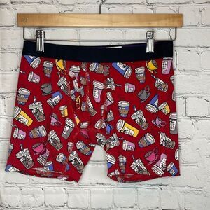 Meundies Red Coffee Mens Boxer Briefs size medium New no‎ tags